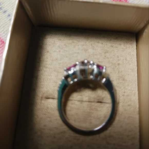 COPY - Raspberry Color Rhodolite Rhodium Over Silver Ring 1.14ctw Size8 No Tags… - Picture 7 of 7